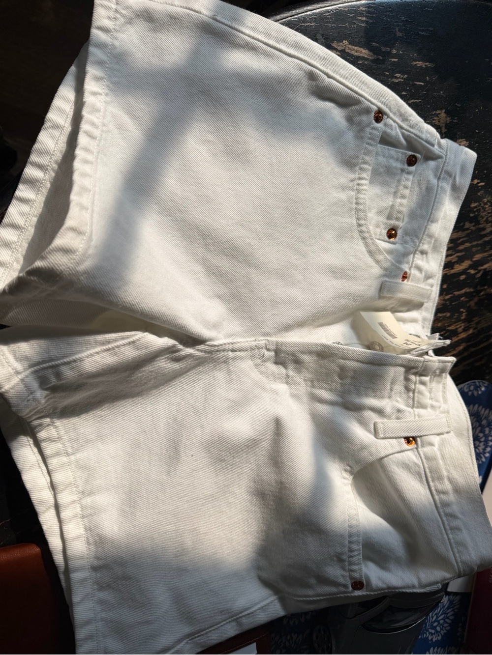 Nwt women's White Denim Jeans shorts by re/done - Clean Classic Fit